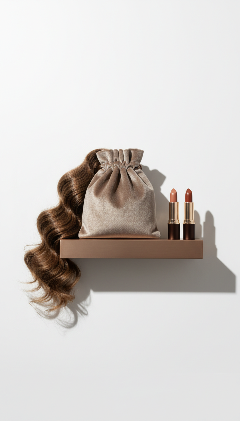 Velvet Pouch Packaging for Wig Set